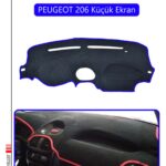 Peugeot 206 Küçük Ekran Torpido Koruma Halısı - Mavi Kenar