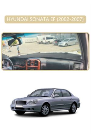 Hyundai Sonata Ef 2002-2007 Torpido Koruma Halısı - Bej Kenar
