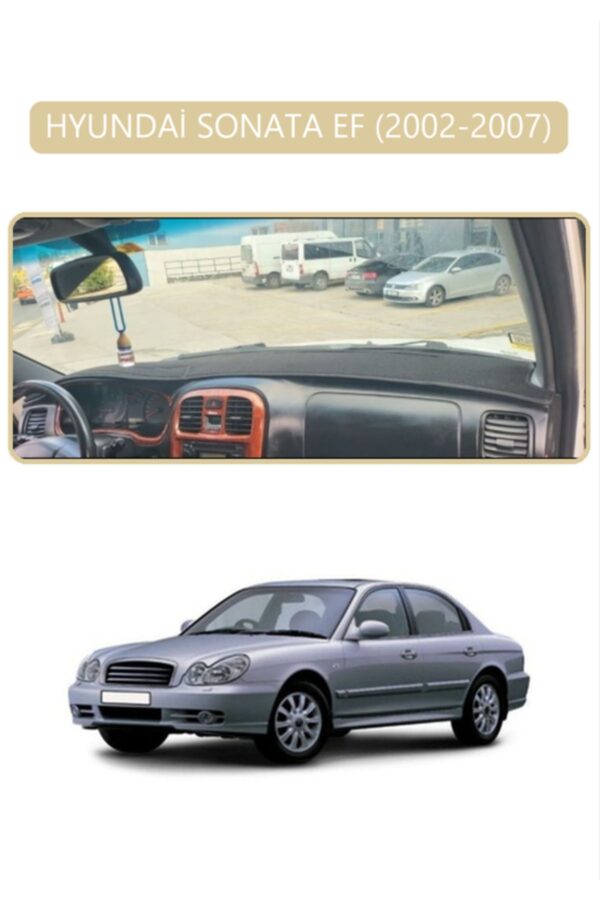 Hyundai Sonata Ef 2002-2007 Torpido Koruma Halısı - Bej Kenar