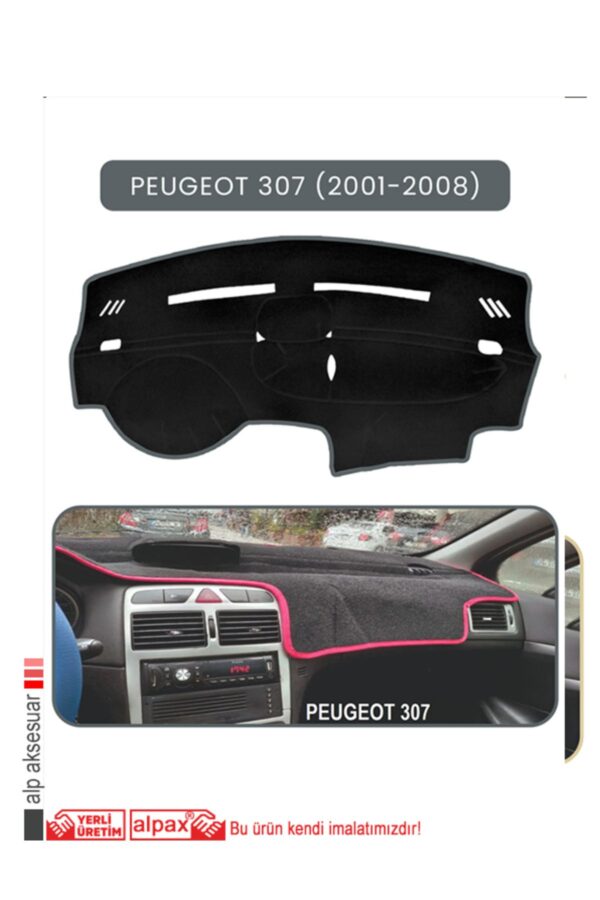 Peugeot 307 (2001-2008) Torpido Koruma Halısı - Gri Kenar