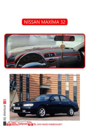 Nissan Maxima 32 Torpido Koruma Halısı - Kırmızı Kenar