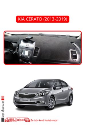 Kia Cerato 2013-2019 Torpido Koruma Halısı - Kırmızı Kenar