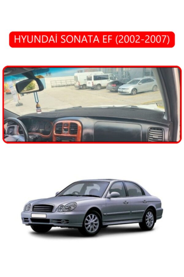 Hyundai Sonata Ef 2002-2007 Torpido Koruma Halısı - Kırmızı Kenar