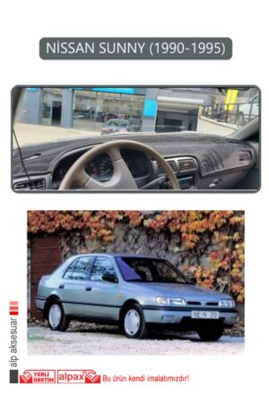 Nissan Sunny 1990-1995 Torpido Koruma Halısı - Gri Kenar