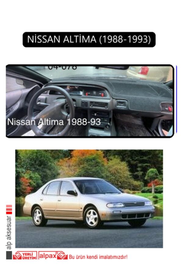 Nissan Altima 1988-1993 Torpido Koruma Halısı - Siyah Kenar