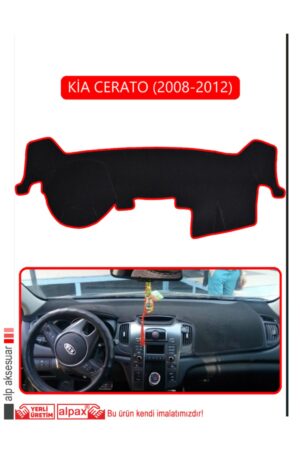 Kia Cerato 2008-2012 Torpido Koruma Halısı - Kırmızı Kenar
