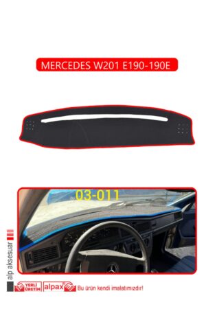 Mercedes W201 E190-190E Torpido Koruma Halısı - Kırmızı Kenar