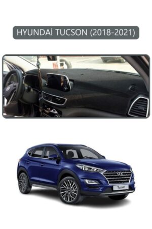 Hyundai Tucson 2018-2021 Torpido Koruma Halısı - Gri Kenar