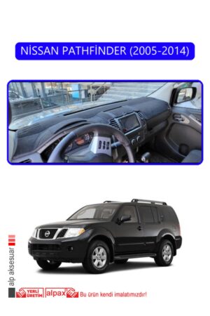 Nissan Pathfinder 2005-2014 Torpido Koruma Halısı - Mavi Kenar