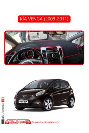 Kia Venga 2009-2011 Torpido Koruma Halısı - Kırmızı Kenar