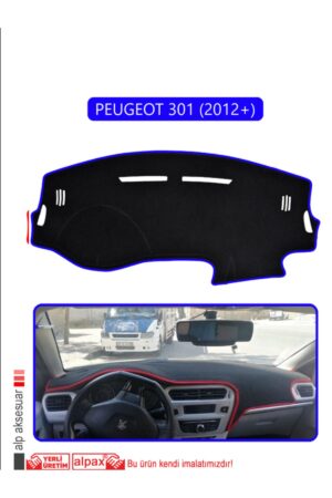 Peugeot 301 (2012+) Torpido Koruma Halısı - Mavi Kenar