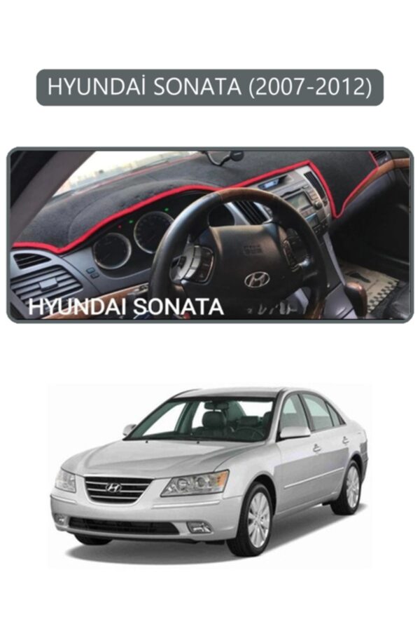 Hyundai Sonata 2007-2012 Torpido Koruma Halısı - Gri Kenar