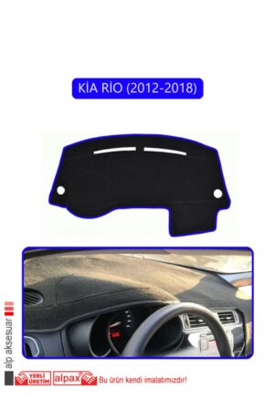 Kia Rio 2012-2018 Torpido Koruma Halısı - Mavi Kenar