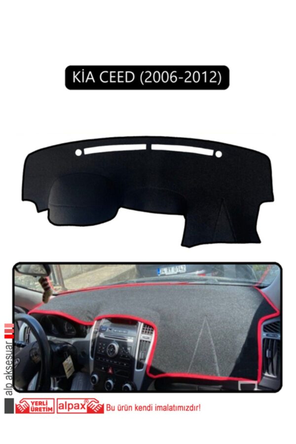 Kia Ceed 2006-2012 Torpido Koruma Halısı - Siyah Kenar