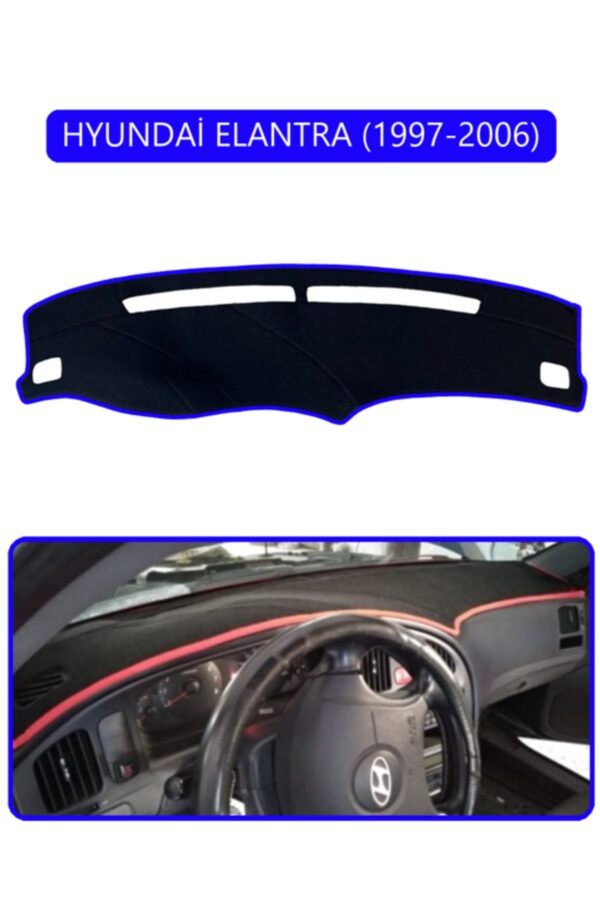 Hyundai Elantra 1997-2006 Torpido Koruma Halısı - Mavi Kenar