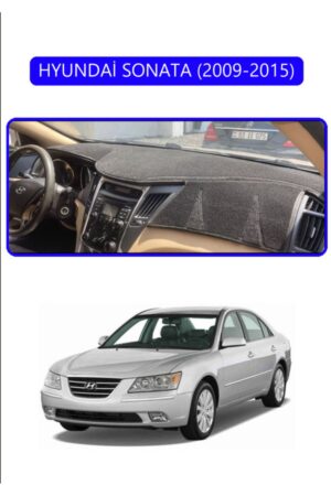 Hyundai Sonata 2009-2015 Torpido Koruma Halısı - Mavi Kenar