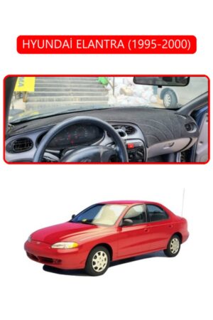 Hyundai Elantra 1995-2000 Torpido Koruma Halısı - Kırmızı Kenar