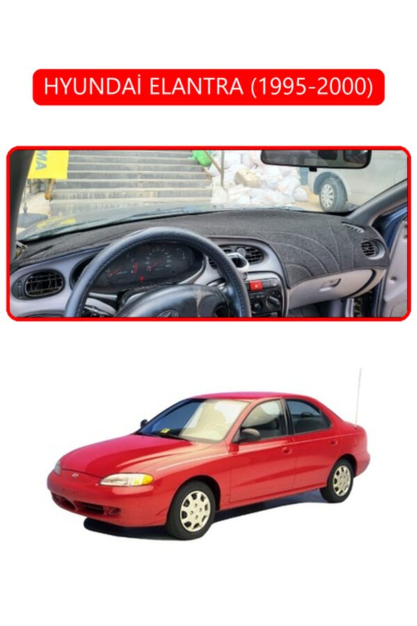 Hyundai Elantra 1995-2000 Torpido Koruma Halısı - Kırmızı Kenar