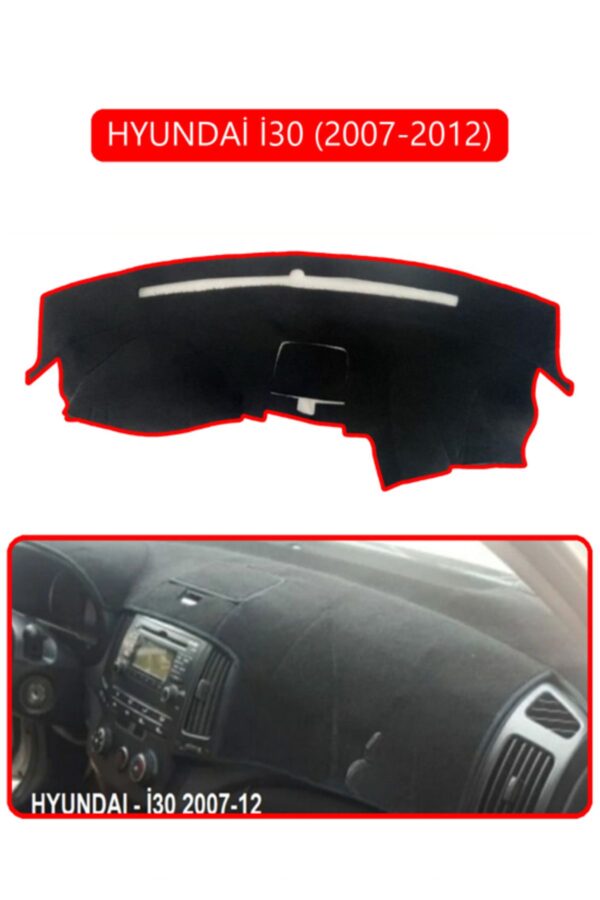 Hyundai İ30 2007-2012 Torpido Koruma Halısı - Kırmızı Kenar