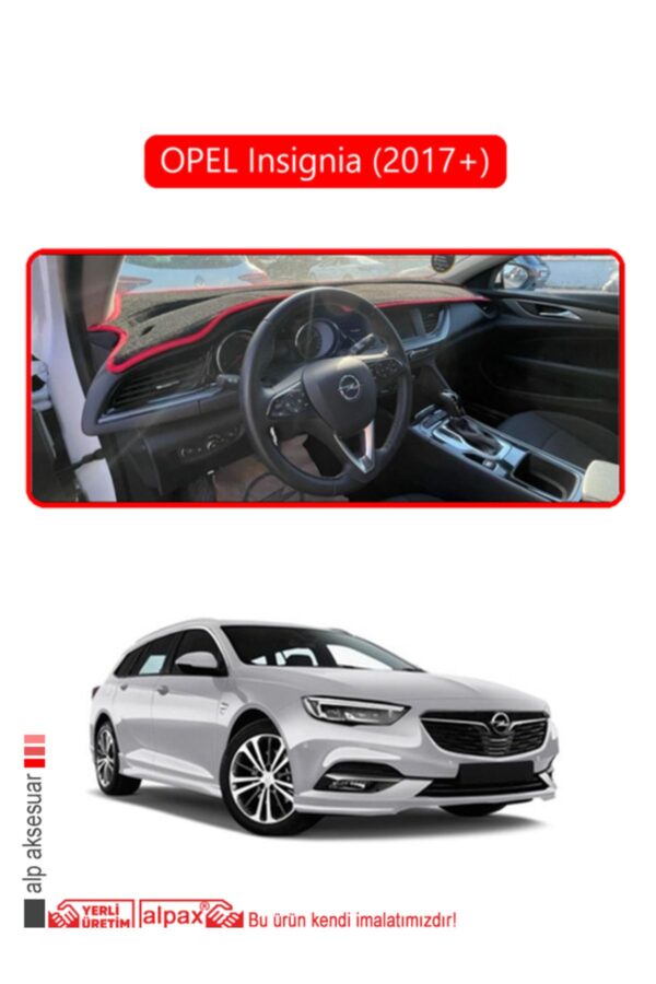 Opel Insignia (2017 ) Torpido Koruma Halısı - Kırmızı Kenar