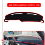 Mercedes W126/C126 1979-1991 Torpido Koruma Halısı - Kırmızı Kenar