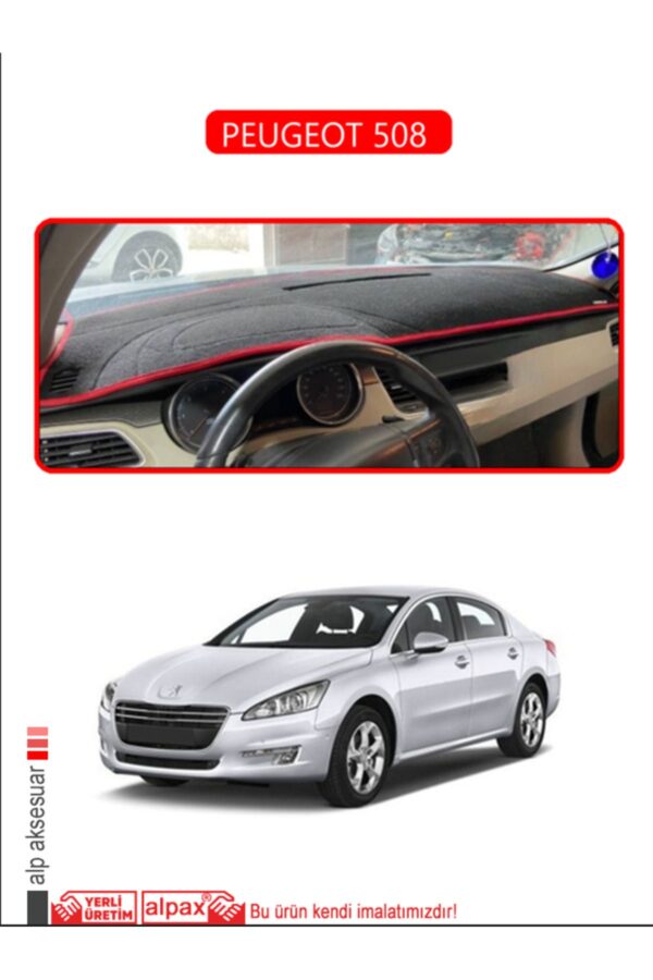 Peugeot 508 Torpido Koruma Halısı - Kırmızı Kenar