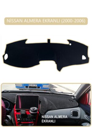 Nissan Almera Ekranlı 2000-2006 Torpido Koruma Halısı - Bej Kenar