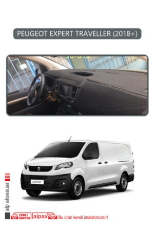 Peugeot Expert Traveller 2018+ Torpido Koruma Halısı - Gri Kenar