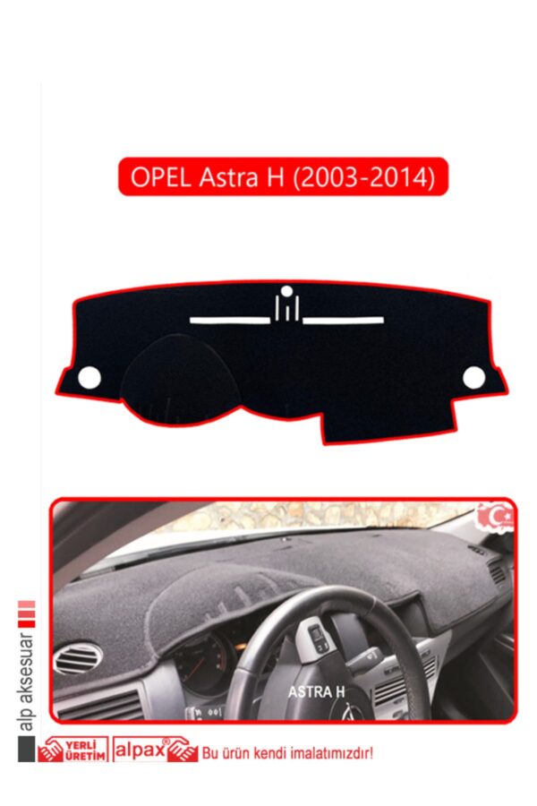 Opel Astra H 2003-2014 Torpido Koruma Halısı - Kırmızı Kenar