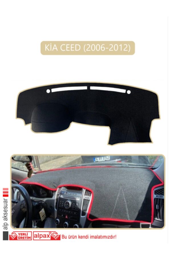 Kia Ceed 2006-2012 Torpido Koruma Halısı - Bej Kenar