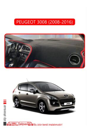 Peugeot 208 Eski Torpido Koruma Halısı - Kırmızı Kenar