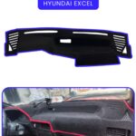 Hyundai Excel Torpido Koruma Halısı - Mavi Kenar