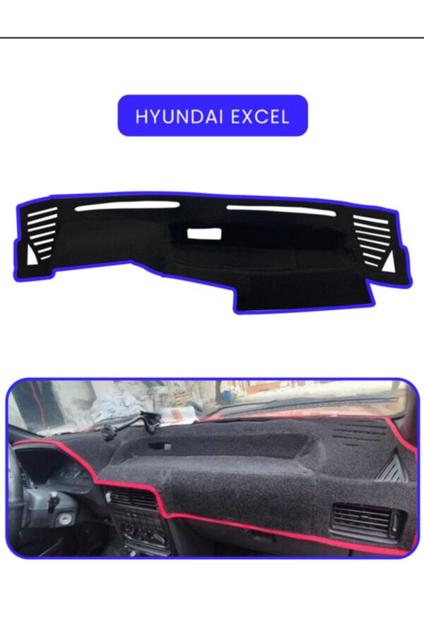 Hyundai Excel Torpido Koruma Halısı - Mavi Kenar