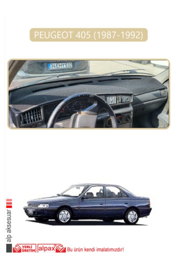 Peugeot 405 (1987-1992) Torpido Koruma Halısı - Bej - Kenar