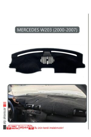Mercedes W203 2000-2007 Torpido Koruma Halısı - Gri Kenar