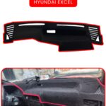 Hyundai Excel Torpido Koruma Halısı - Kırmızı Kenar