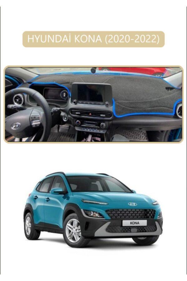 Hyundai Kona 2020-2022 Torpido Koruma Halısı - Bej Kenar