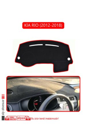 Kia Rio 2012-2018 Torpido Koruma Halısı - Kırmızı Kenar