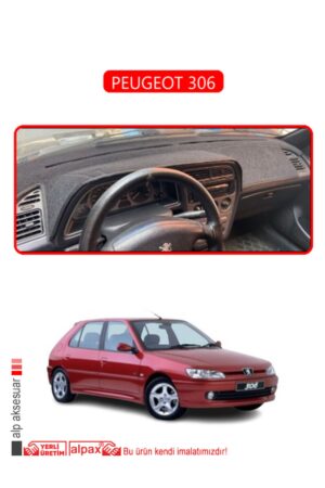 Peugeot 306 Torpido Koruma Halısı - Kırmızı Kenar