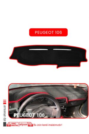 Peugeot 106 Torpido Koruma Halısı - Kırmızı Kenar