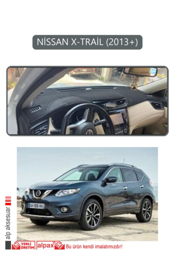 Nissan X-Trail 2013+ Torpido Koruma Halısı - Gri Kenar