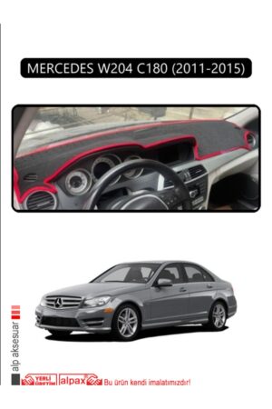 Mercedes W204 C180 2011-2015 Torpido Koruma Halısı - Siyah Kenar
