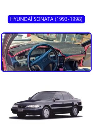 Hyundai Sonata 1993-1998 Torpido Koruma Halısı - Mavi Kenar