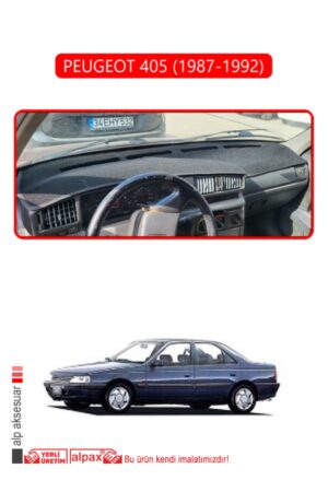 Peugeot 405 (1987-1992) ; Torpido Koruma Halısı - Kırmızı Kenar