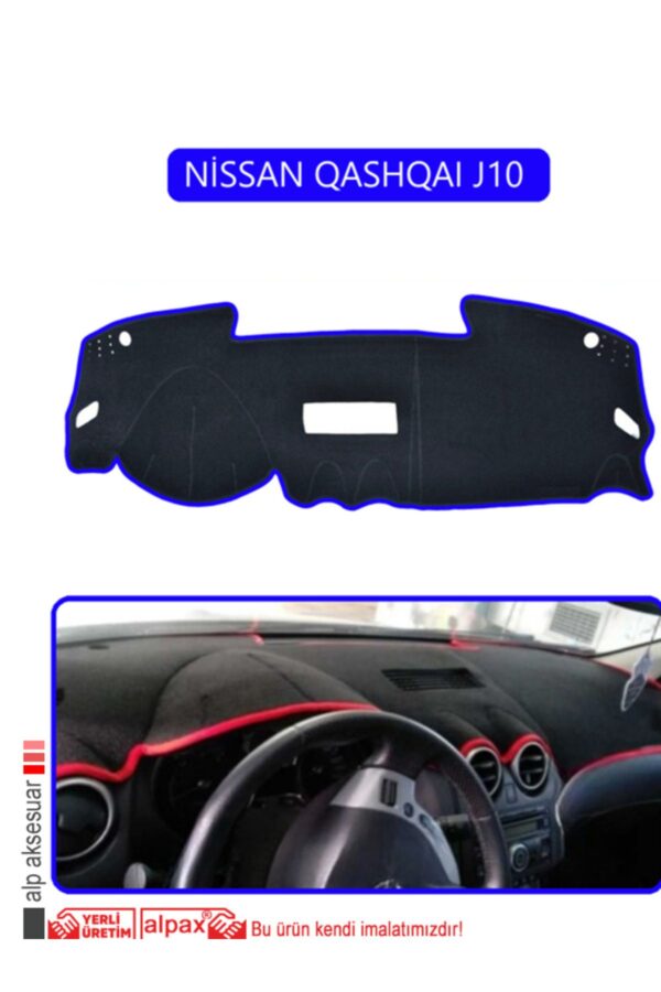 Nissan Qashqaı J10 Torpido Koruma Halısı - Mavi Kenar