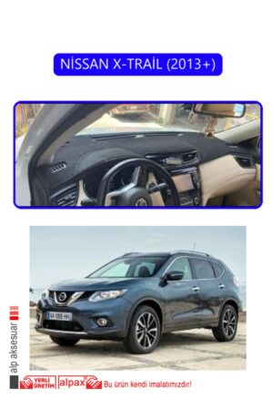 Nissan X-Trail 2013+ Torpido Koruma Halısı - Mavi Kenar