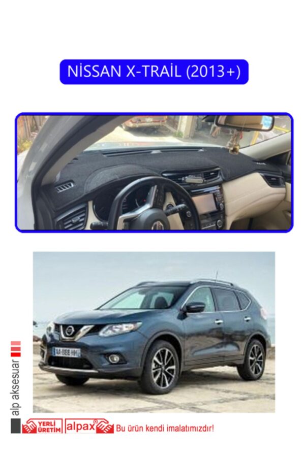 Nissan X-Trail 2013+ Torpido Koruma Halısı - Mavi Kenar
