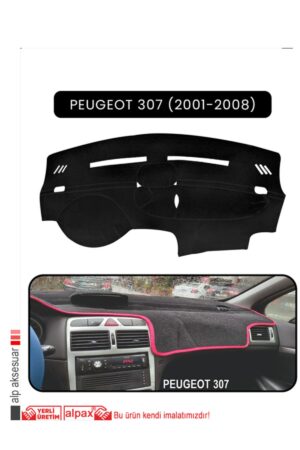 Peugeot 307 2001-2008 Torpido Koruma Halısı - Siyah Kenar