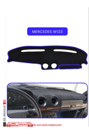 Mercedes W123 Torpido Koruma Halısı - Mavi Kenar