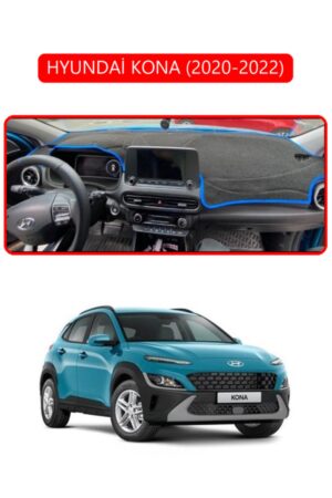Hyundai Kona 2020-2022 Torpido Koruma Halısı - Kırmızı Kenar